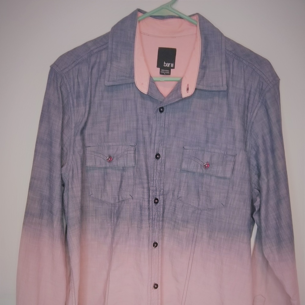 Bar III | Men's Ombre Button Up Size L